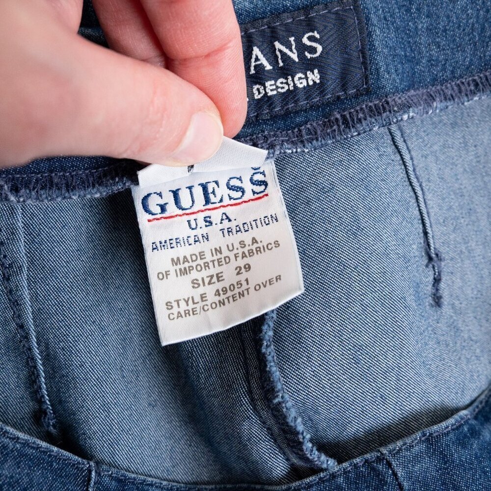 Guess Jeans Flare Side Zip Stretchy Bootcut Y2K Mid Wash Blue Size 29 USA - Picture 13 of 15